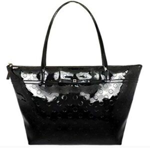 Kate Spade Sophie Cameilla Tote in black patent leather embossed polka dot tote